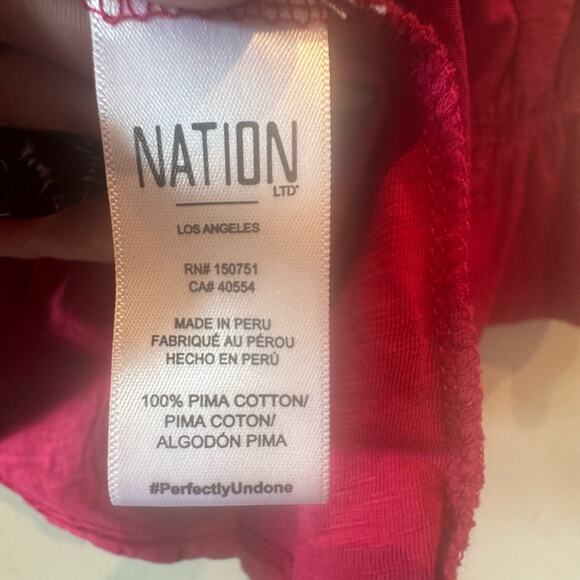 Nation LTD Hilary Romance Puff Sleeve Tee in Heartbreaker size medium - Picture 5 of 7